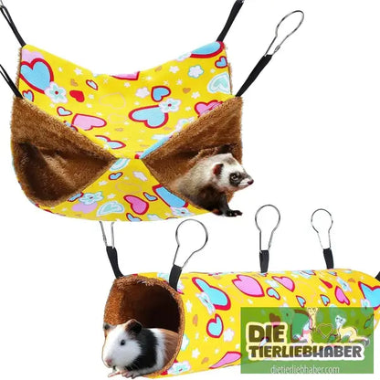 Frettchen Hängematten-Set - 30x30and50x15cm / Yellow Heart Shaped - Alles fürs Frettchen