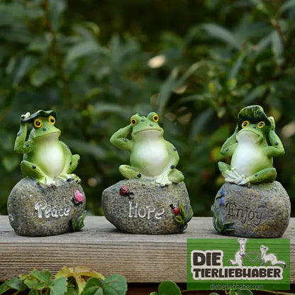 🐸 Garten- & Teichdeko: Frosch auf Stein - Frog home furnishings / 3PCS - Deko