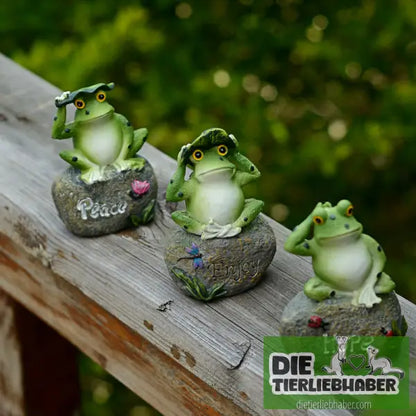 🐸 Garten- & Teichdeko: Frosch auf Stein - Frog home furnishings / 3PCS - Deko