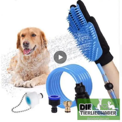 Haustier Duschhandschuh inkl. Schlauch - Blue - Hunde Zubehör