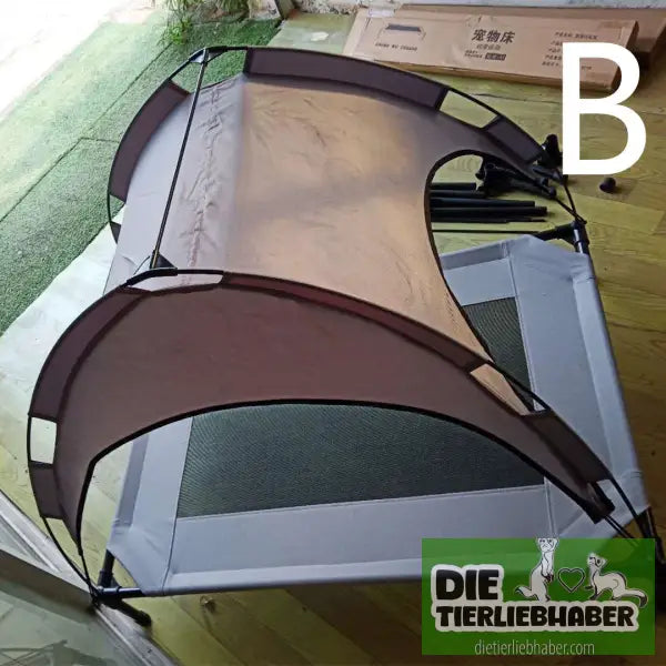 Haustier Überdachtes Hochbett Feldbett Sonnenschutzzelt - B / 60x45x16cm - Sonnenliege für Hunde oder Katzen