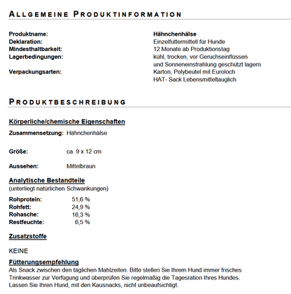 Hähnchenhälse