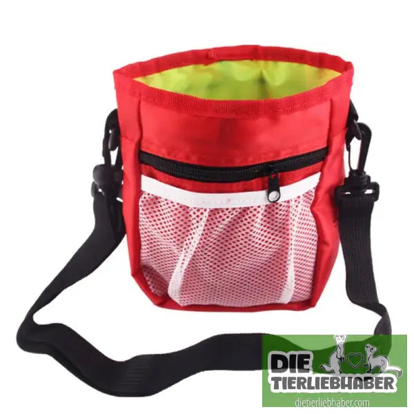 Hundetasche mit Kordelzug fürs Spazierengehen - Red - Haustierbedarf