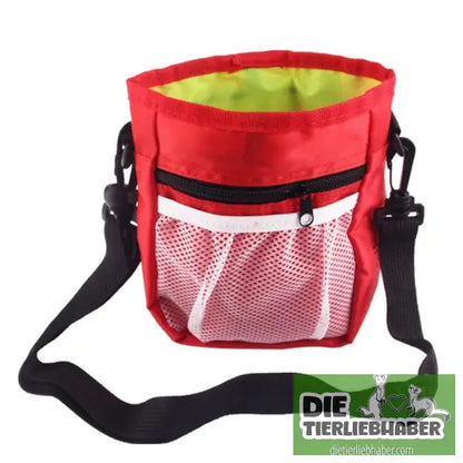 Hundetasche mit Kordelzug fürs Spazierengehen - Red - Haustierbedarf