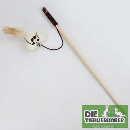 Interaktive Katzenangel mit bunten Federn aus Holz - Chick - Haustierbedarf