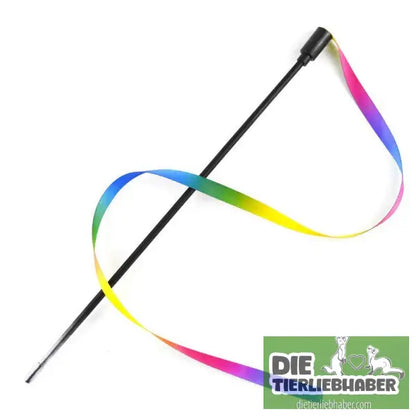 Interaktiver Katzenwedel mit buntem Band - Colorful / L 120cm - Spielzeug