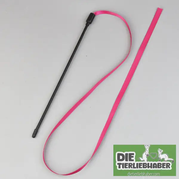 Interaktiver Katzenwedel mit buntem Band - Pink / L 120cm - Spielzeug