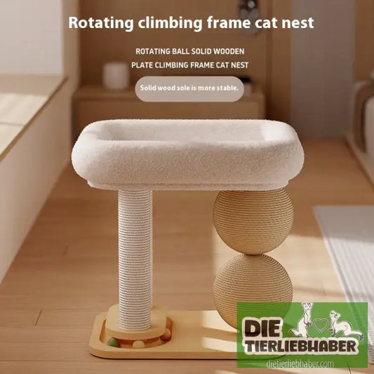 „Katzenbett mit integriertem Spielball“ - Kuschelhöhle für kleine Hunde Katzen Fre