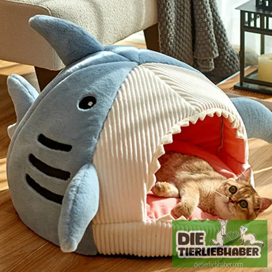Katzenhöhle im Hai Design - Kuschelhöhle für kleine Hunde Katzen Fre