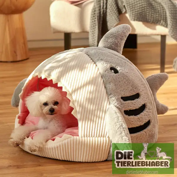 Katzenhöhle im Hai Design - Kuschelhöhle für kleine Hunde Katzen Fre
