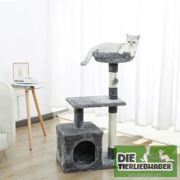 Katzenturm mit Kratzbaum und Spielhaus - Flauschiger Liegeplatz für Hund Katzen