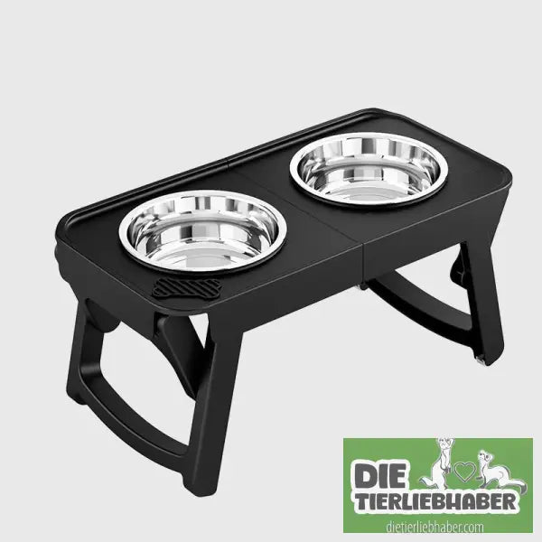 Klappnapf zum Fressen& Trinken mit hohen Füßen für Haustiere, - Black - Futter- und Wassernäpfe