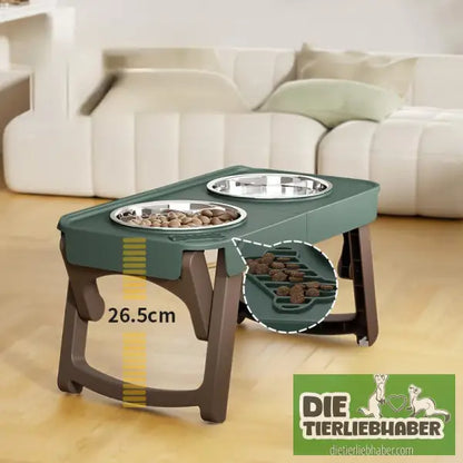 Klappnapf zum Fressen& Trinken mit hohen Füßen für Haustiere, - Futter- und Wassernäpfe