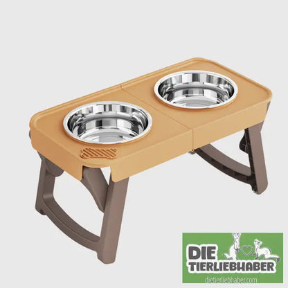 Klappnapf zum Fressen& Trinken mit hohen Füßen für Haustiere, - Khaki - Futter- und Wassernäpfe