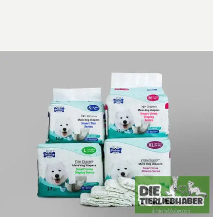 Männliche Hundewindel - L / White - Tierbedarf