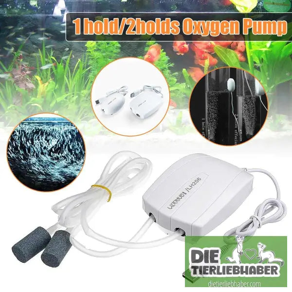 Mini-Aquarium-Kompressor / Luftpumpe mit Ein- oder Doppel-Ausgang für Sauerstoffversorgung - Aquaristik