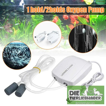 Mini-Aquarium-Kompressor / Luftpumpe mit Ein- oder Doppel-Ausgang für Sauerstoffversorgung - Aquaristik