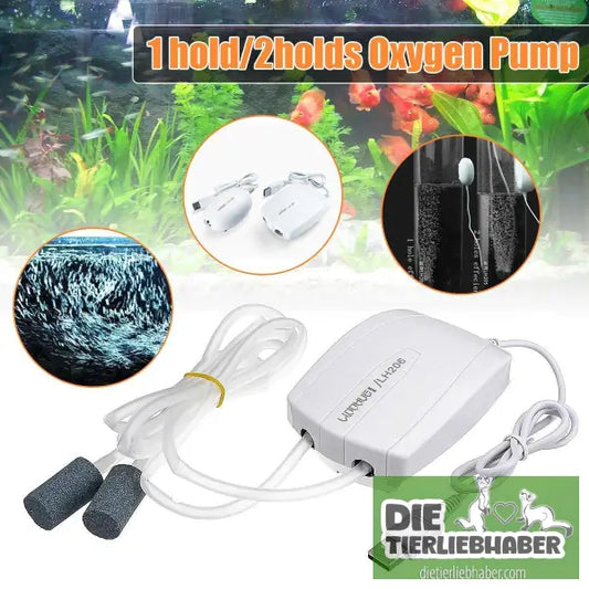 Mini-Aquarium-Kompressor / Luftpumpe mit Ein- oder Doppel-Ausgang für Sauerstoffversorgung - Aquaristik