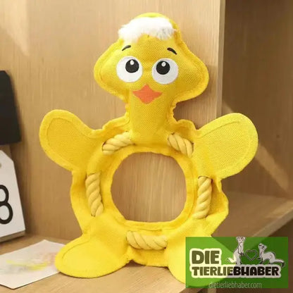 Plüsch-Haustierspielzeug für große mittlere und kleine Hunde - Round Rope Yellow Chicken / 33x25CM - Kauspielzeug