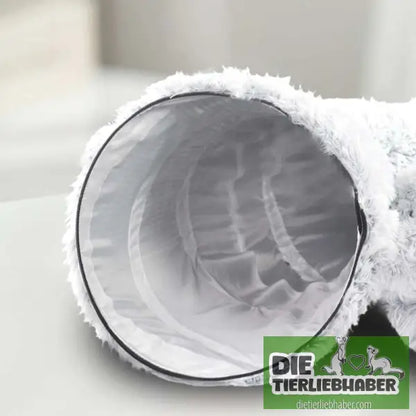 Plüschiges warmes Katzenbett mit Tunnel für Hauskatzen - Color - Flauschiger Liegeplatz für Hund Katzen F