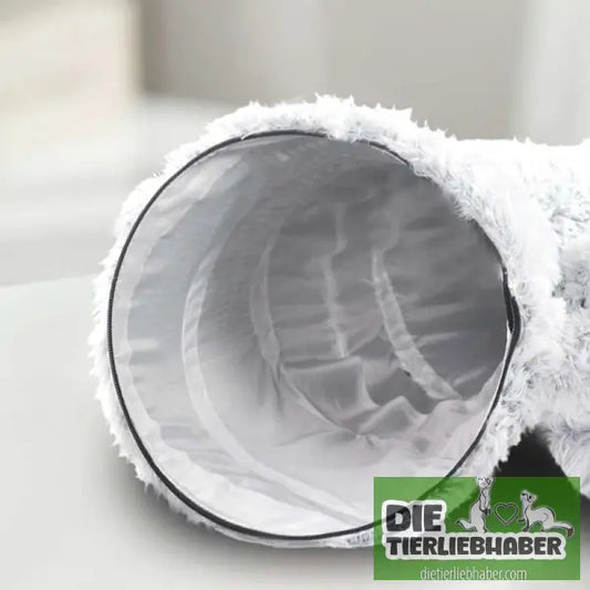 Plüschiges warmes Katzenbett mit Tunnel für Hauskatzen - Color - Flauschiger Liegeplatz für Hund Katzen F