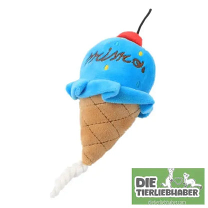 Pommes-Frites-Burger-Haustier-Plüsch-Soundspielzeug - Blue Ice Cream - Kauspielzeug für Hunde