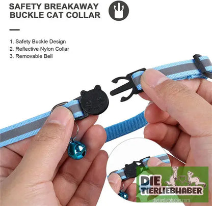 Reflektierendes wasserdichtes Nylon-Halsband mit Schutzhalter für Apple AirTag - Katzenhalsband