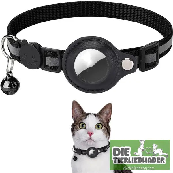 Reflektierendes wasserdichtes Nylon-Halsband mit Schutzhalter für Apple AirTag - Katzenhalsband