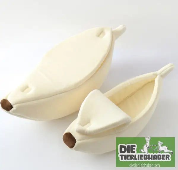 Schlafhöhle in Bananenform - Beige L - Kuschelhöhle für kleine Hunde Katzen Fre