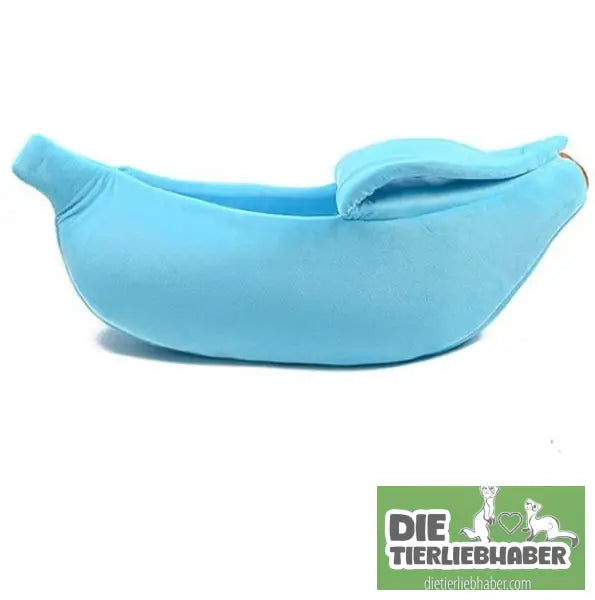 Schlafhöhle in Bananenform - Blue L - Kuschelhöhle für kleine Hunde Katzen Fre