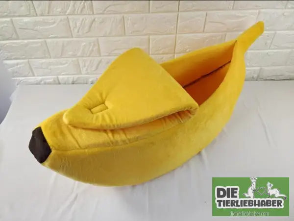 Schlafhöhle in Bananenform - Yellow L - Kuschelhöhle für kleine Hunde Katzen Fre