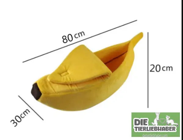Schlafhöhle in Bananenform - Yellow XL - Kuschelhöhle für kleine Hunde Katzen Fre