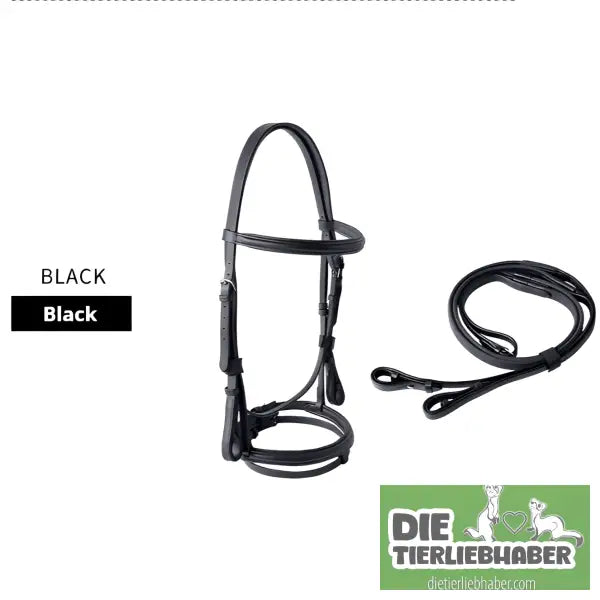 Schlauchzügel Rindslederschlauch - Black / L - Alles Rund ums Pferd