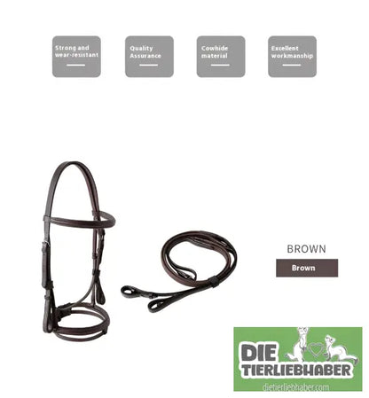 Schlauchzügel Rindslederschlauch - Dark Brown / L - Alles Rund ums Pferd