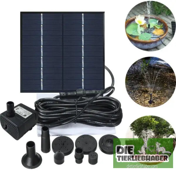 Solar-Wasserbrunnen für Teich & Garten - Black - Teichzubehör