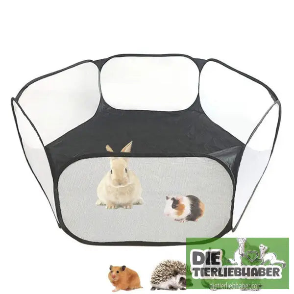 Tragbares faltbares Laufgehege für Kleintiere - Black / Cloth bag - Haustier Zubehör