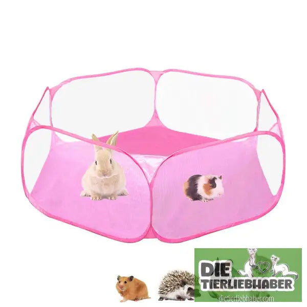 Tragbares faltbares Laufgehege für Kleintiere - Pink / Cloth bag - Haustier Zubehör