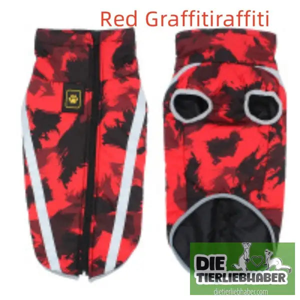 Warme Hundekleidung - Red Graffitiraffiti / 5XL - Hunde und Katzenkleidung