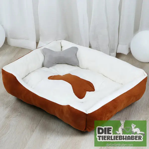 Weicher Teddy Hunde- und Katzenliegeplatz - Brown kennel / 60x45cm - Flauschiger Liegeplatz für Hund Katzen F
