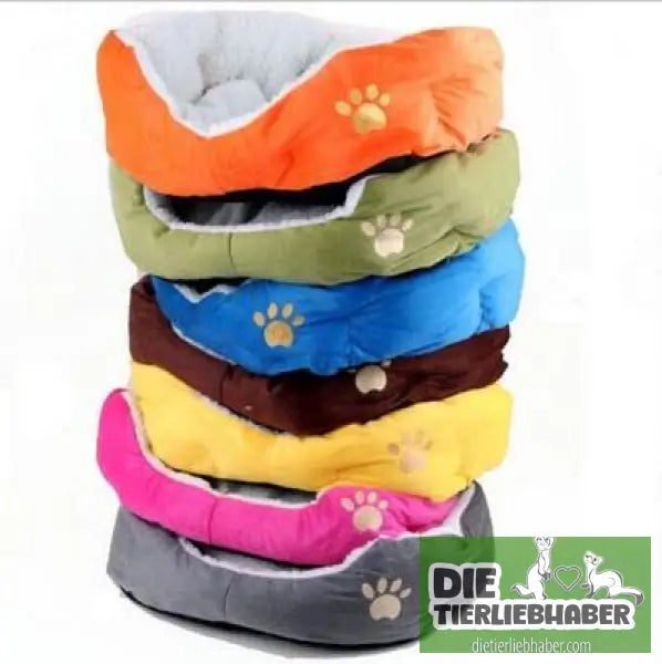 Weiches Hundebett für kleine Hunde (7-8 kg) - Blue - Flauschiger Liegeplatz für Hund Katzen F
