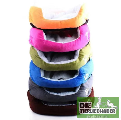 Weiches Hundebett für kleine Hunde (7-8 kg) - Flauschiger Liegeplatz für Hund Katzen F