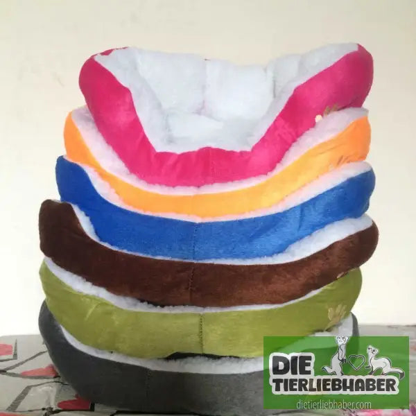 Weiches Hundebett für kleine Hunde (7-8 kg) - Flauschiger Liegeplatz für Hund Katzen F