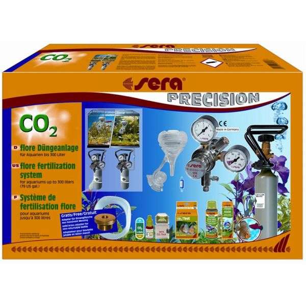 sera flore CO₂-Düngeanlage passiv als Komplettset für Aquarien bis 300 Liter mit 500-g-Mehrwegflasche und CO₂-Zubehör